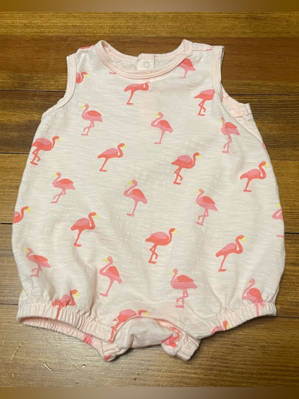Primary Pink Flamingo Baby Cotton Bubble Romper Size 3-6 Months